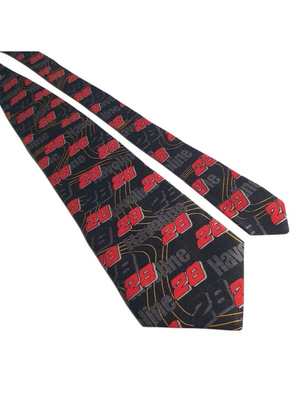 NASCAR RM Sport Licensed Tie Black Red Texaco Havoline Number 28 Racing Pattern